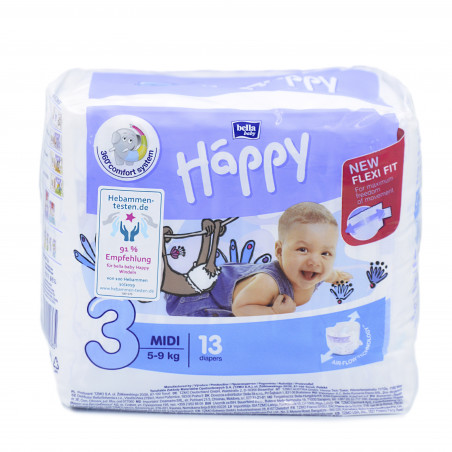 Bella Baby Happy pieluszki jednorazowe 3 midi 5-9kg, 13szt