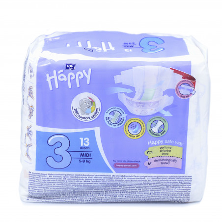 Bella Baby Happy pieluszki jednorazowe 3 midi 5-9kg, 13szt