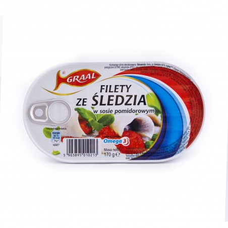 Graal filety ze śledzia w sosie pomidorowym 170g