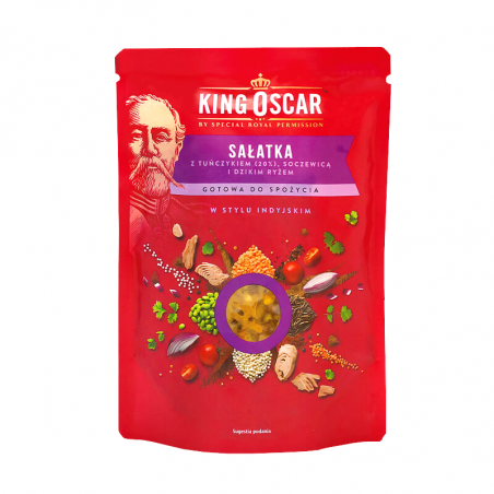 King Oscar sałatka z tuńczykiem 180g z soczewicą i dzikim ryżem