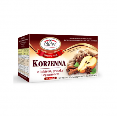 Malwa herbata korzenna 20 torebek z imbirem, gruszką i cynamonem